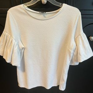 Express womens white balloon sleeve top M